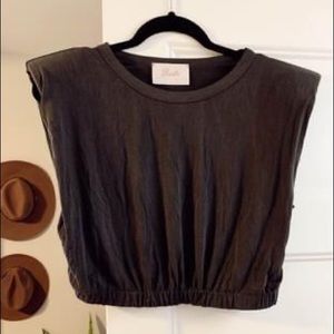 Blush boutique padded shoulder crop